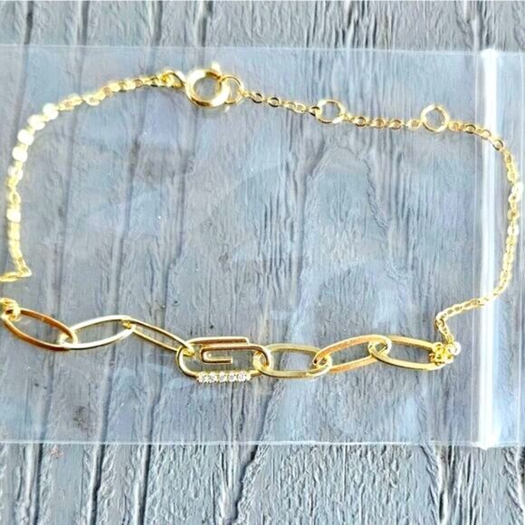 ADINA EDEN Paperclip safety pin pave bracelet NEW SOLD OUT - Picture 4 of 13